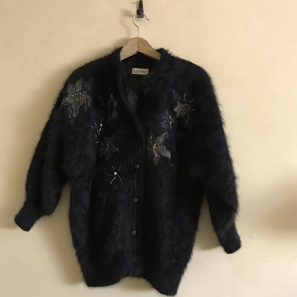 Vintage Sweaters - Vintage Angora Sweater Jacket
